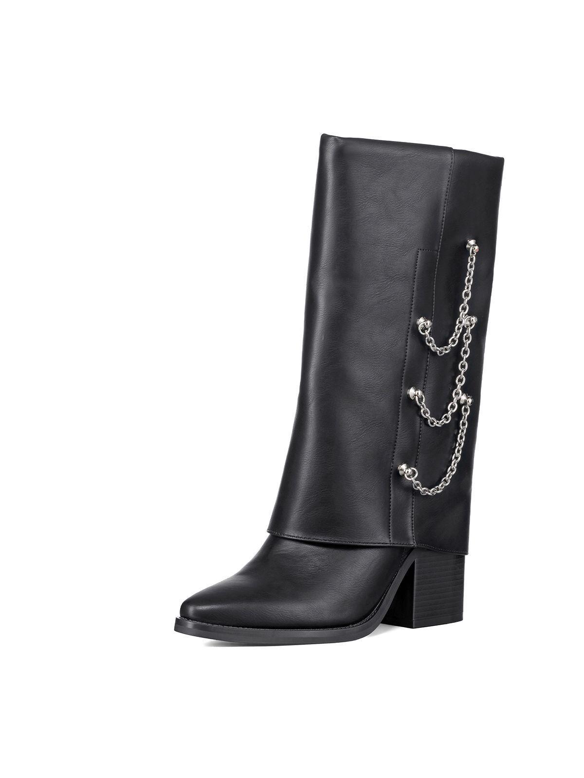 Botas Largas Mujer Eco Cuero Tacon Grueso De Moda Weide DH82-0