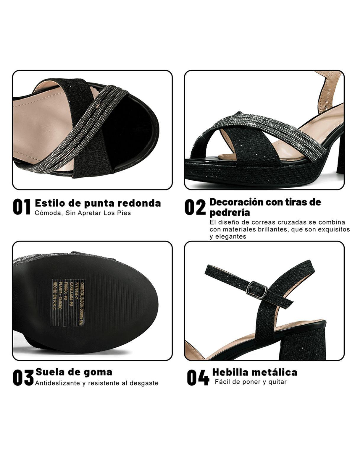 Sandalia Taco De Moda Con Pedrería Mujer Weide You536-5