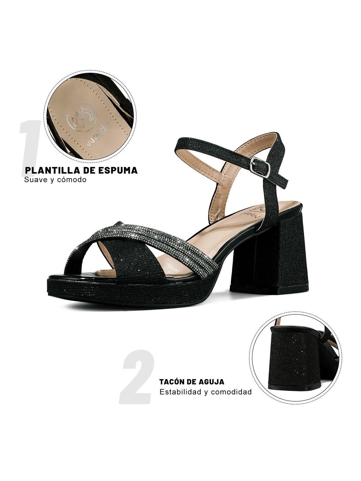 Sandalia Taco De Moda Con Pedrería Mujer Weide You536-6