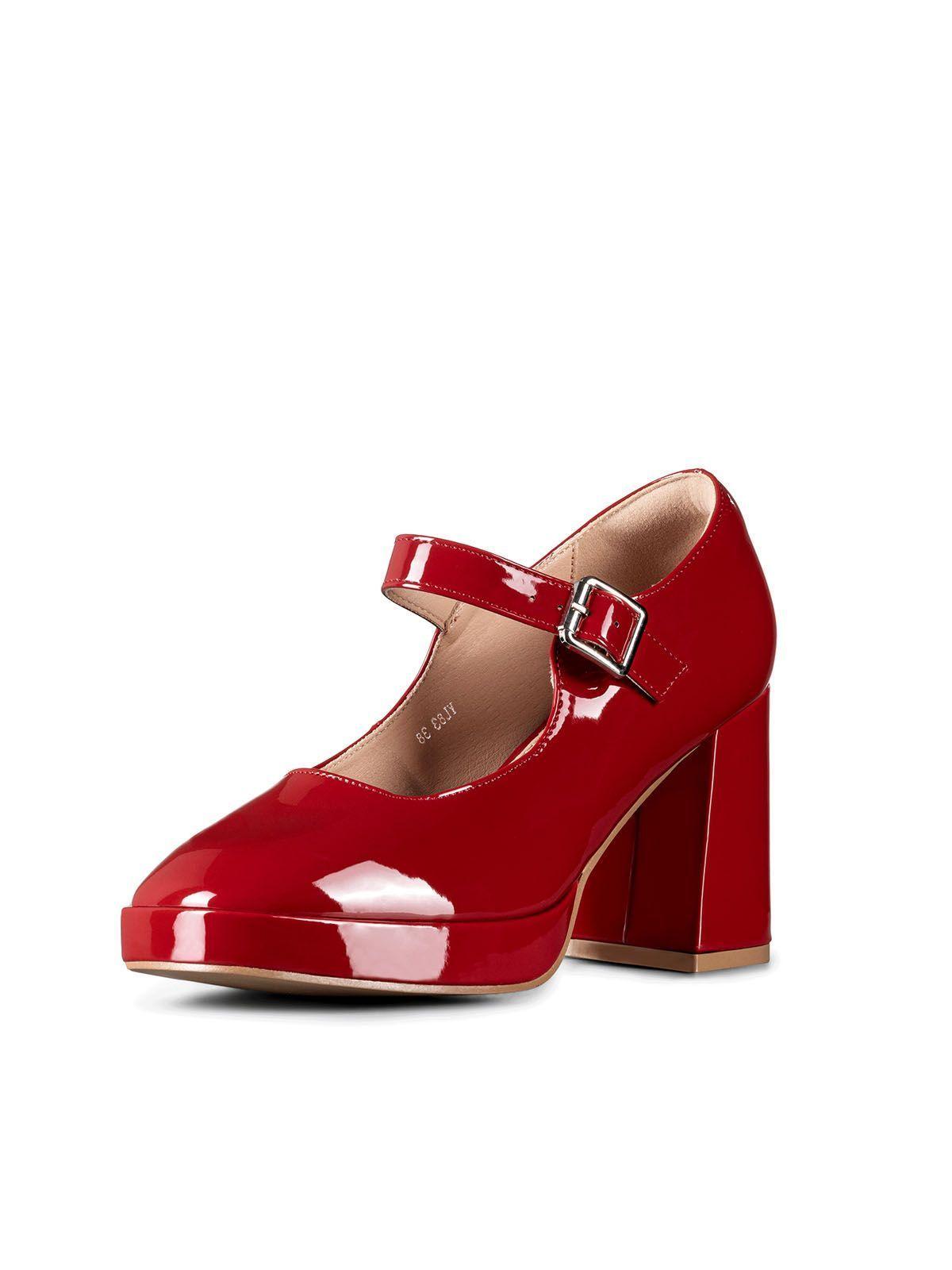 Zapato Mary Jane Tacones Elegante Charol Mujer Weide YL83-0