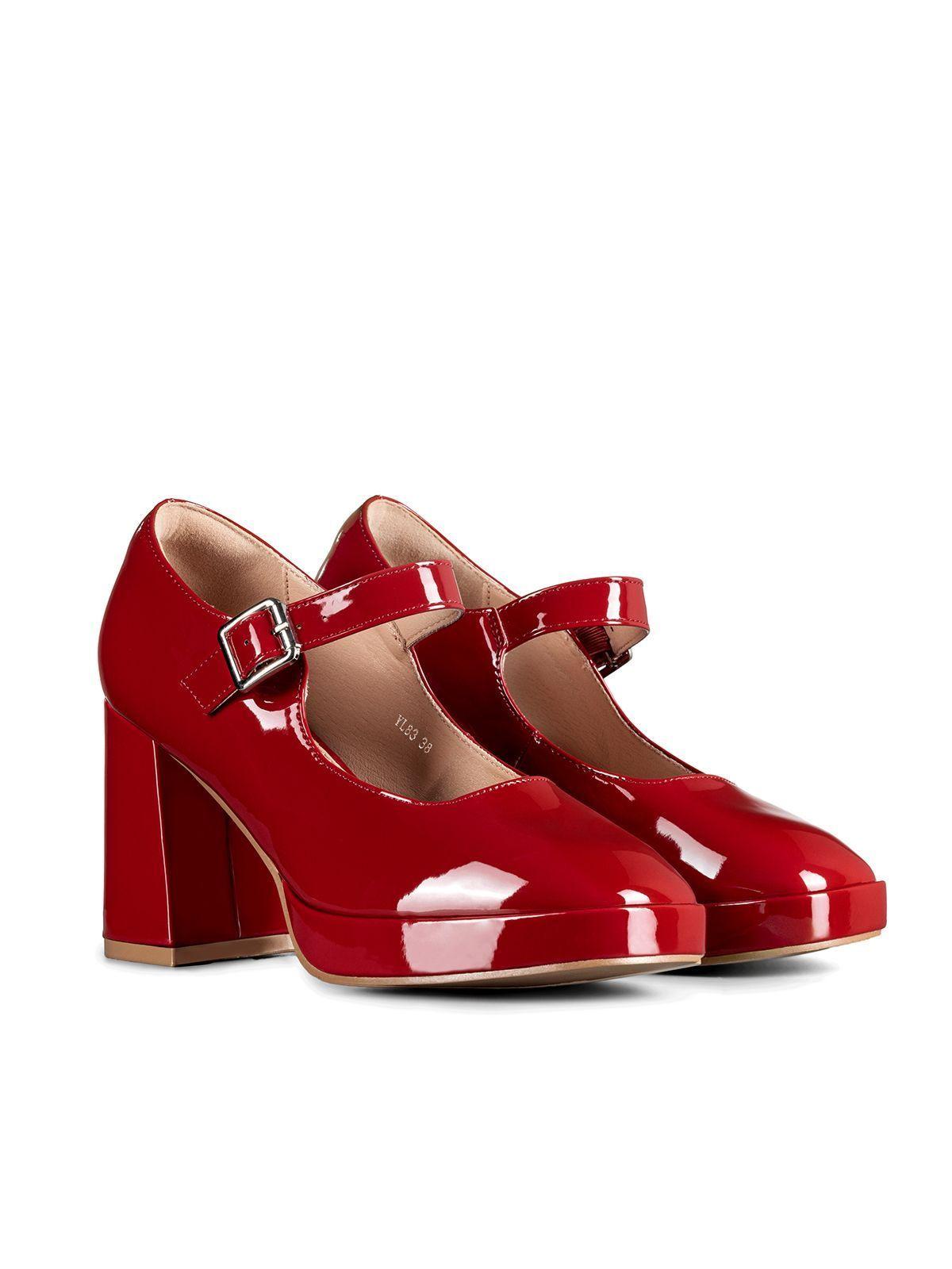 Zapato Mary Jane Tacones Elegante Charol Mujer Weide YL83-5