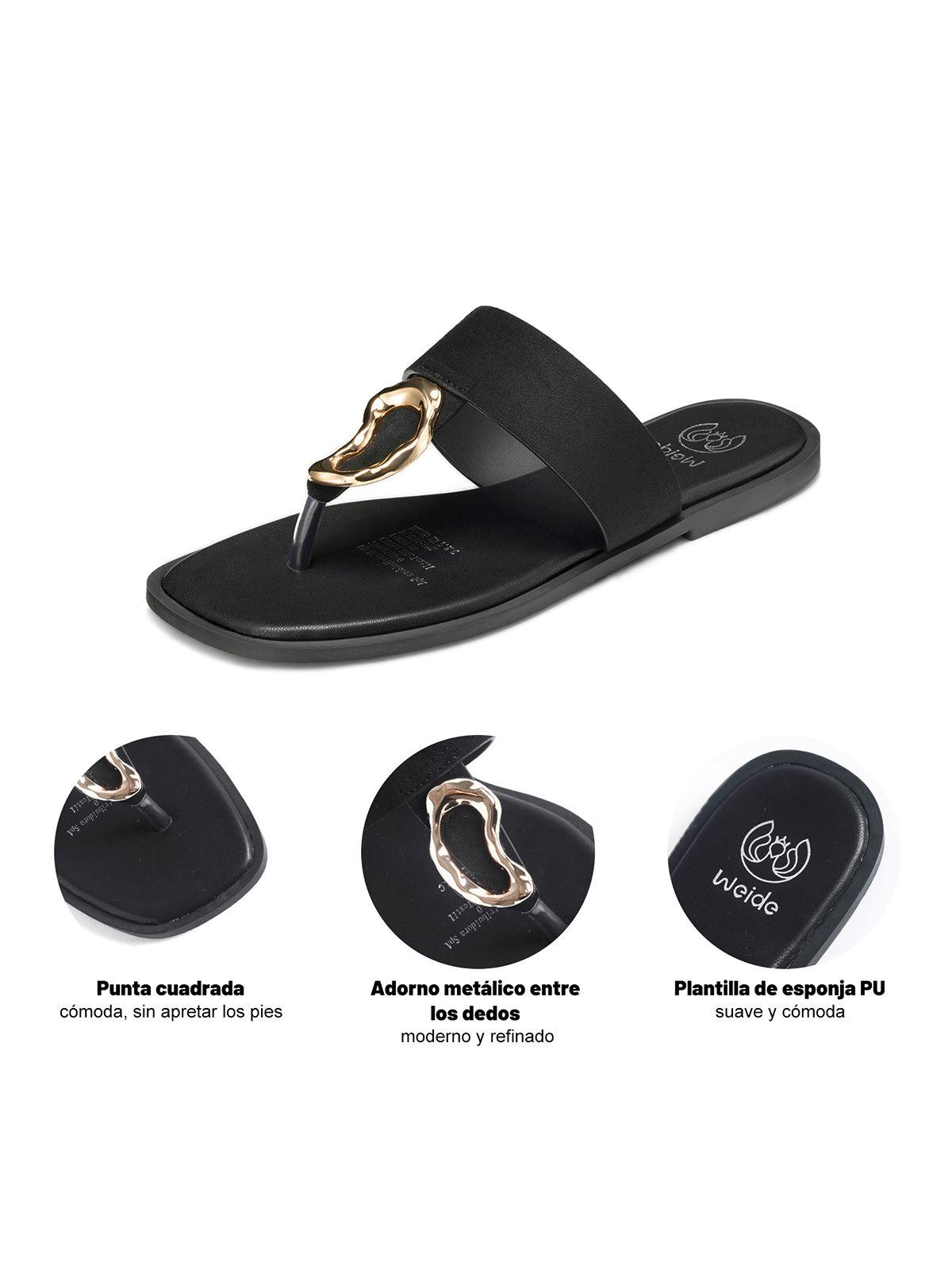 Sandalia tipo Chala PU Textil Mujer Plano Weide HY23-5