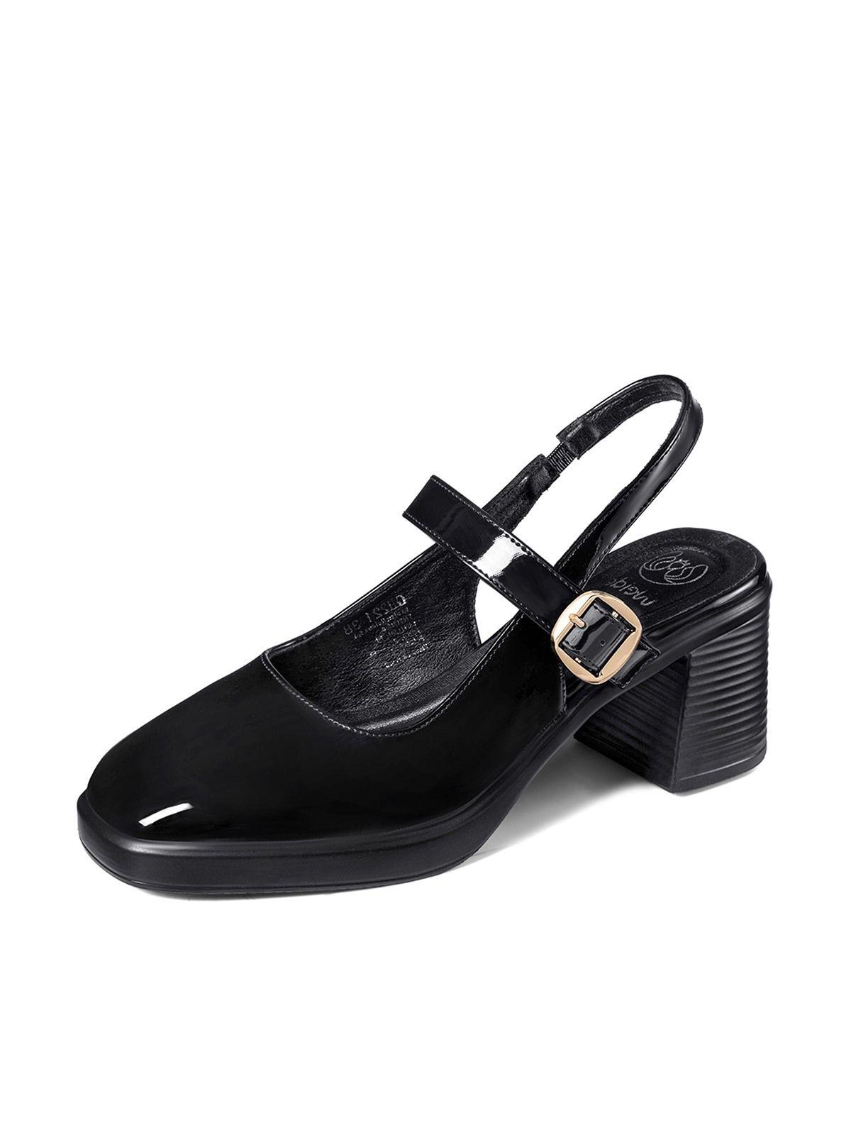 Zapatos Taco PU Acharolado Mujer Cuadrado Weide GH221-0