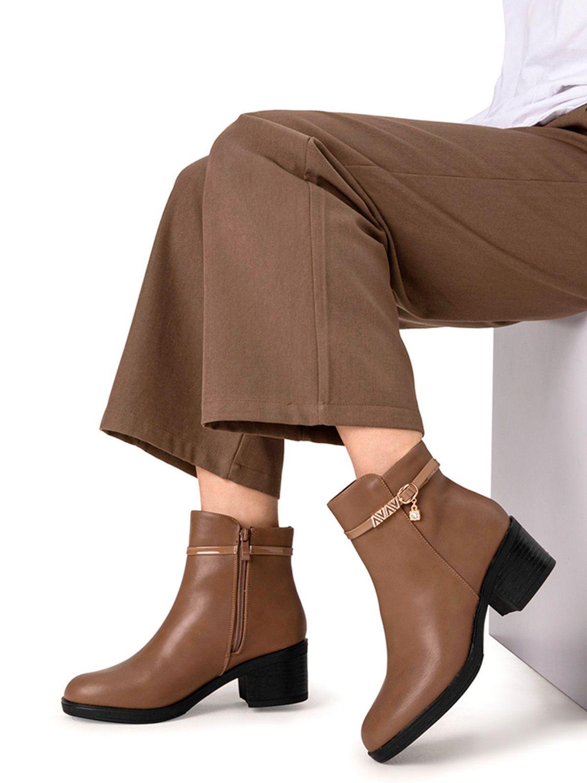 Botin Caqui Casual Mujer Weide GH111-1