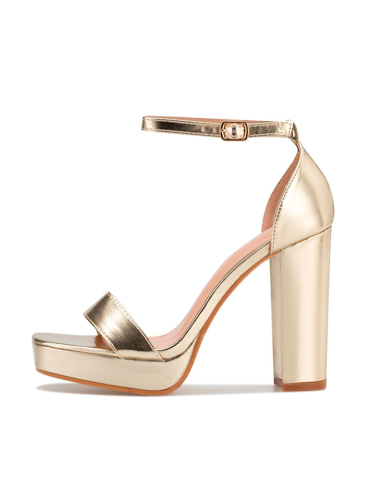 Sandalia Taco Fiesta Dorada Mujer Weide YOU189-1