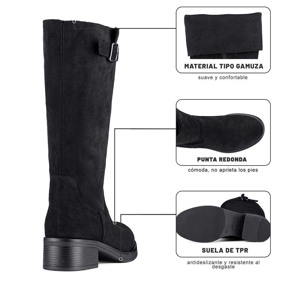 Bota Taco Mujer Casual PU Textil Weide CZY659-9