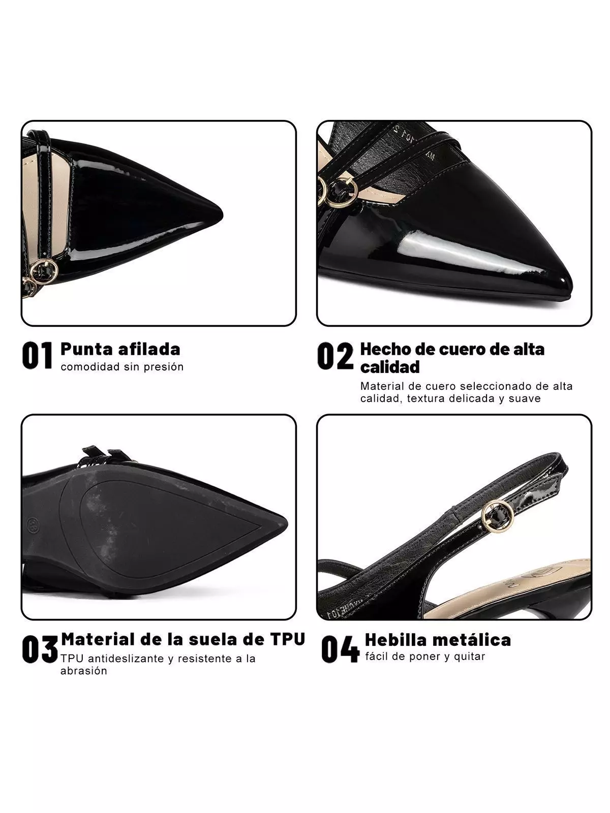 Zapato Talón Descubierto Formal Mujer Weide GHE101-7