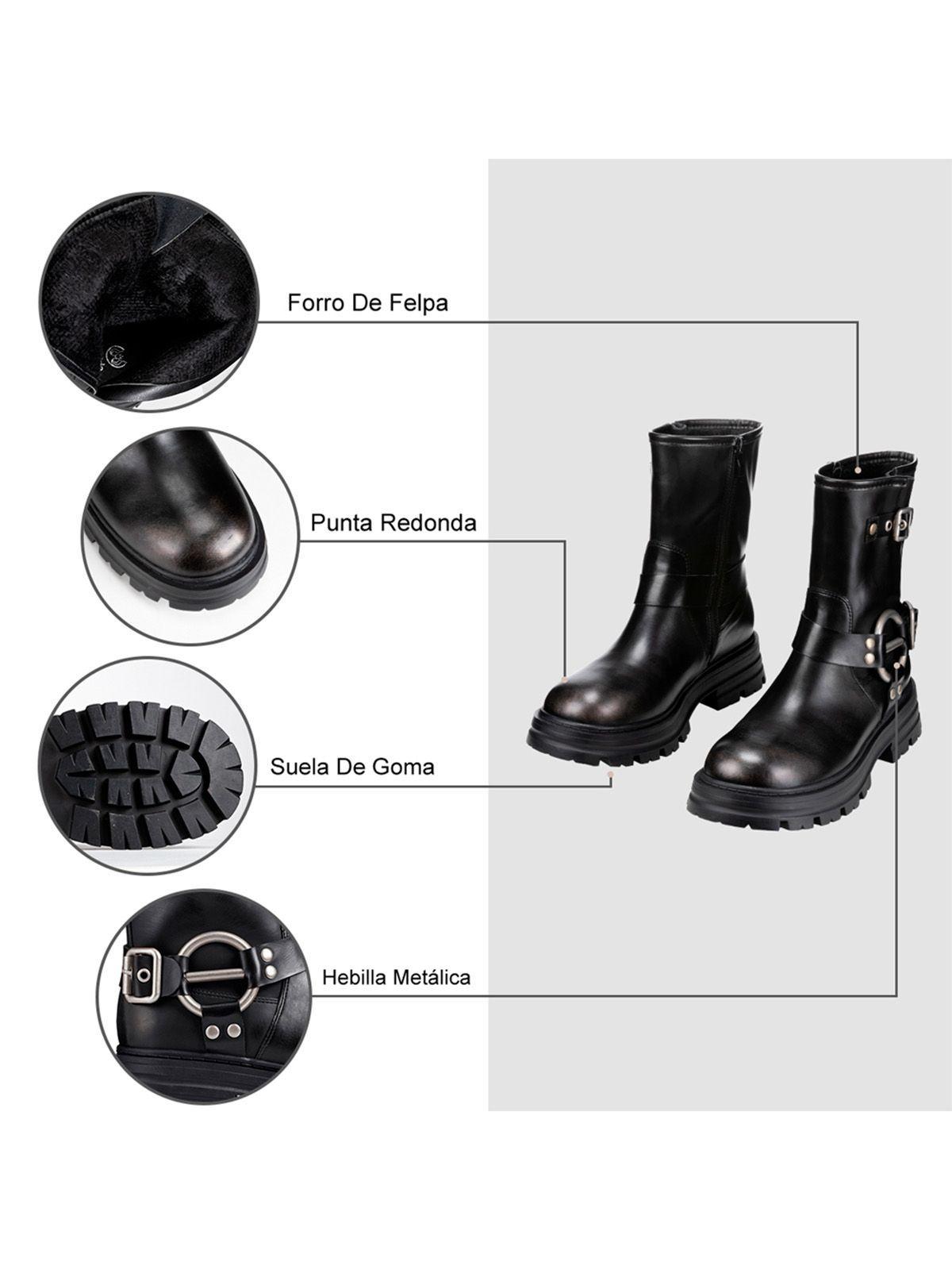 Botin Negro Casual Mujer Weide YL75-5