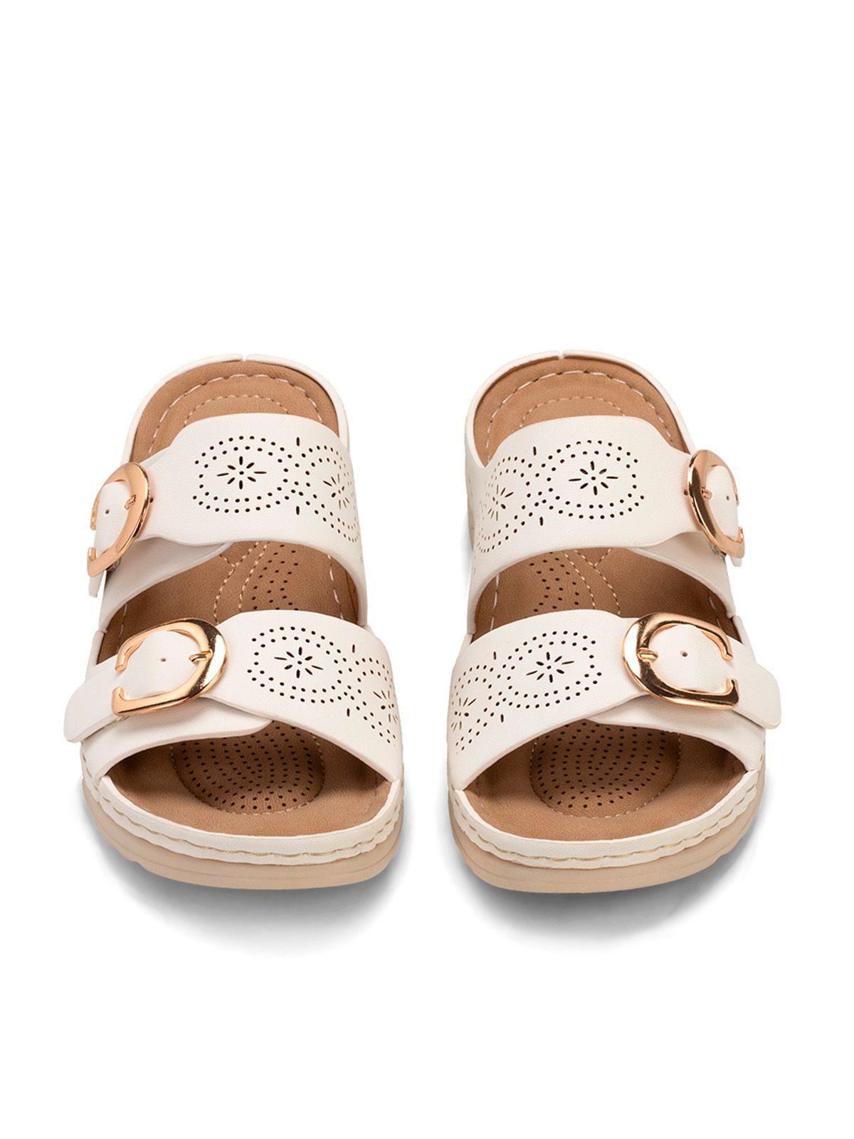 Sandalia Plana Blanco Casual JN31 Weide-2