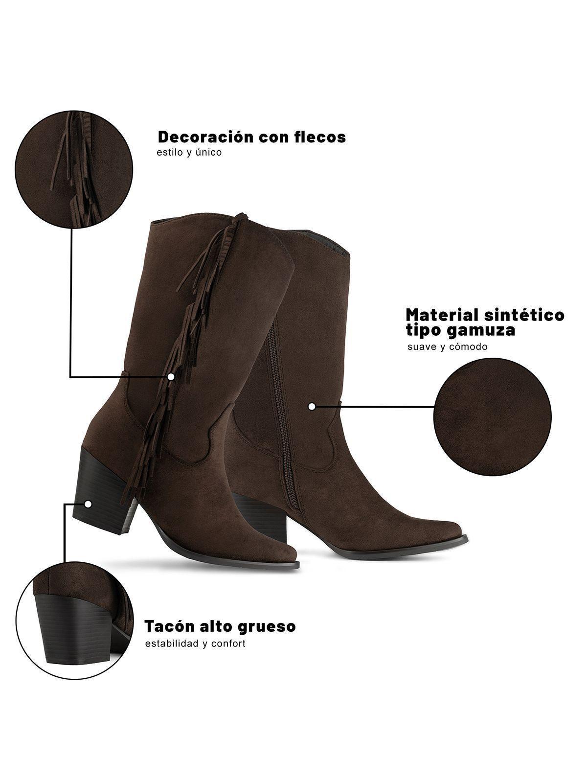 Bota Taco Mujer Outdoor PU Textil Weide HX535-7