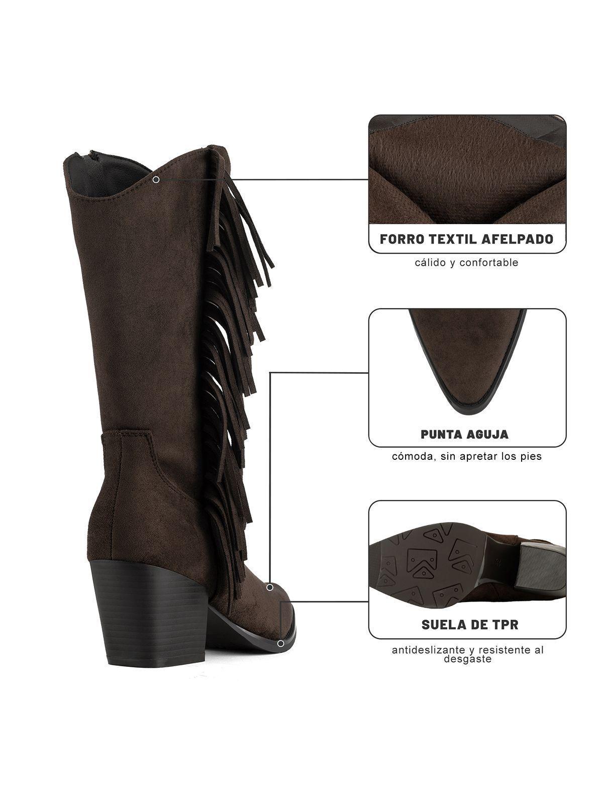 Bota Taco Mujer Outdoor PU Textil Weide HX535-8