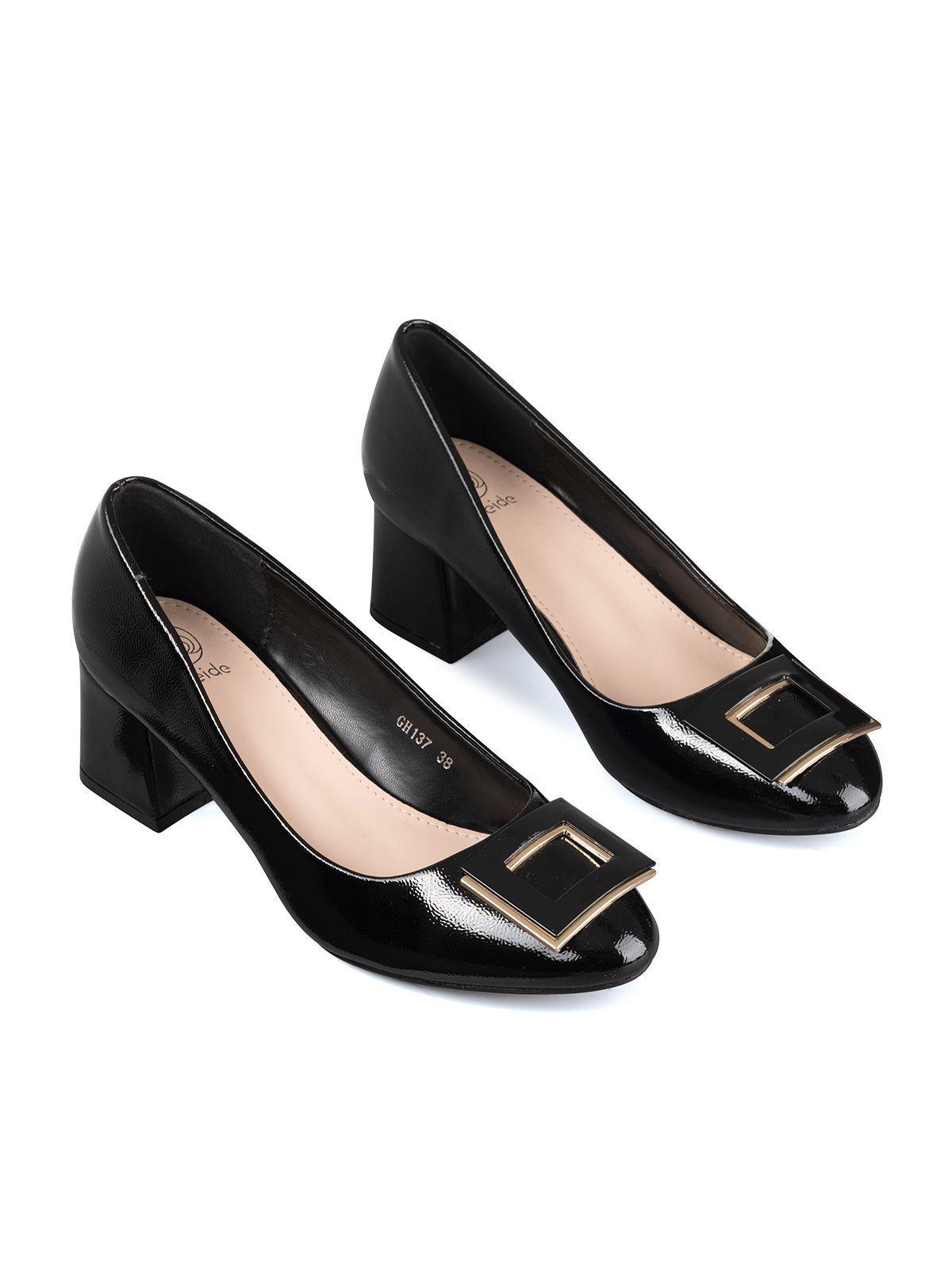 Zapato Taco Mujer Acabado Charol  Formal  Weide GH137-2