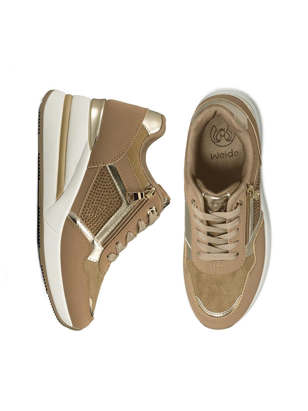 Zapatilla Deportiva Taco Cuña Malla Mujer Weide JLL61-5