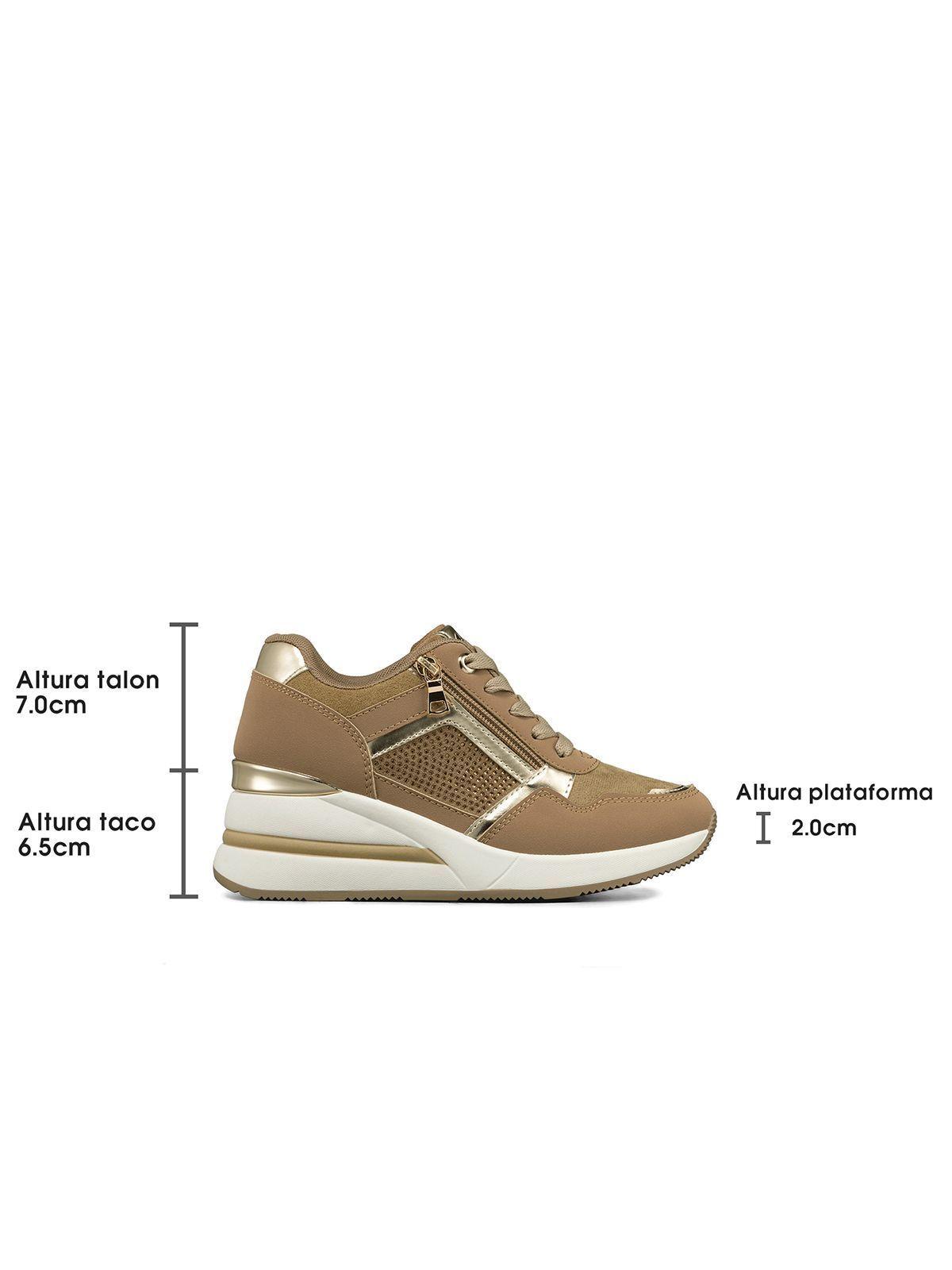 Zapatilla Deportiva Taco Cuña Malla Mujer Weide JLL61-6
