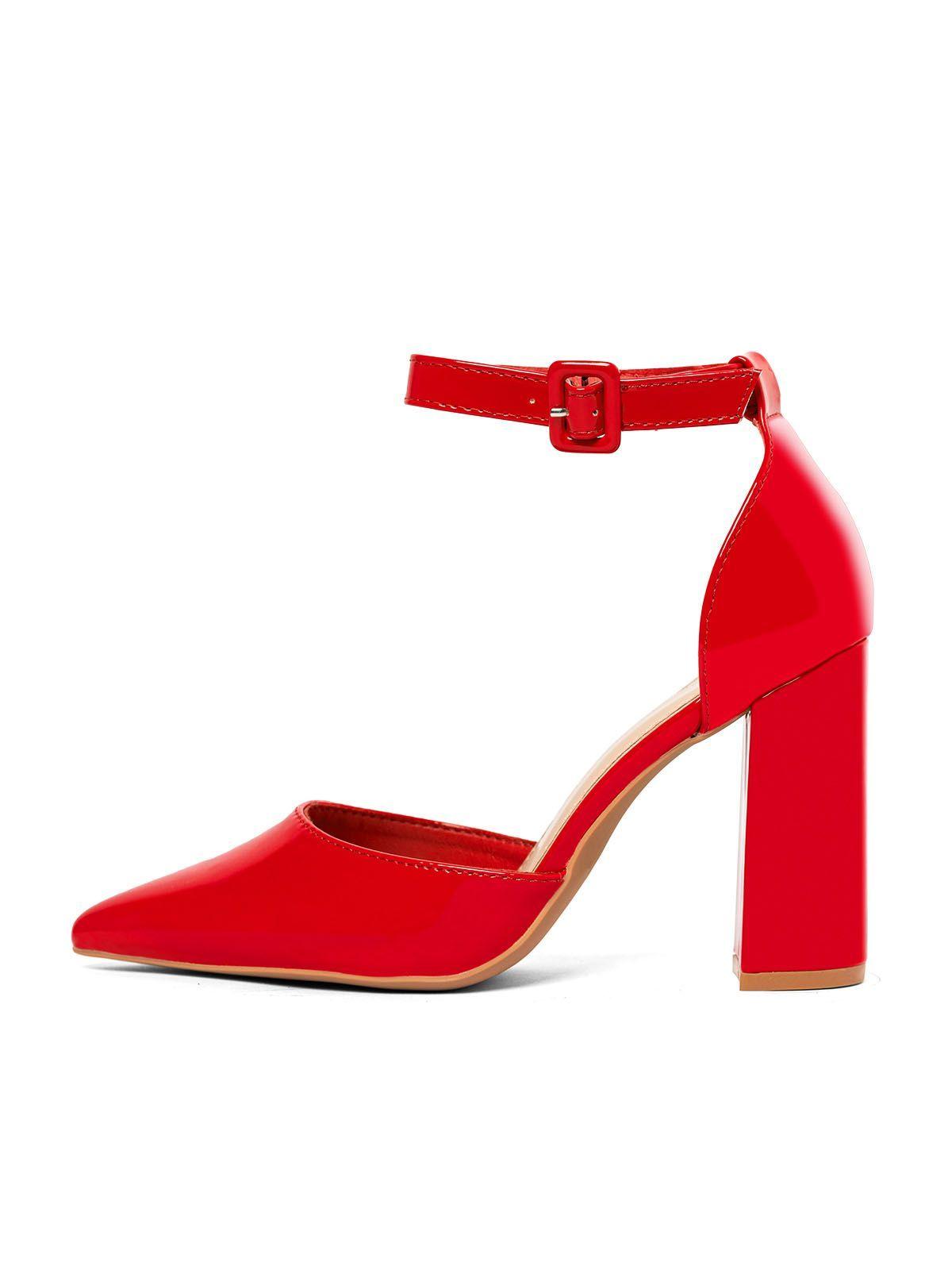 Zapato Taco Alto Rojo Fiesta Mujer Weide GH62-5