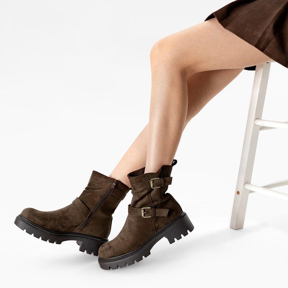 Botín Taco Mujer Casual PU Textil Weide CZY652-1