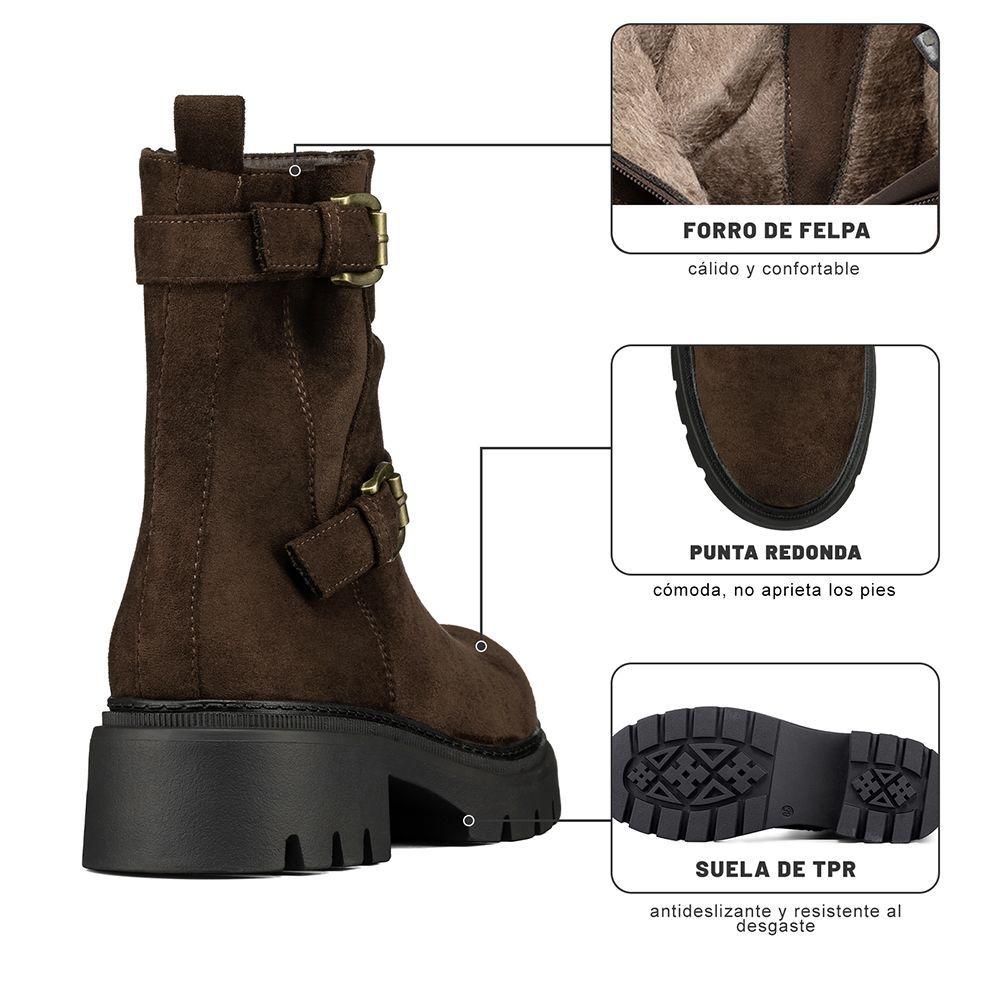 Botín Taco Mujer Casual PU Textil Weide CZY652-9