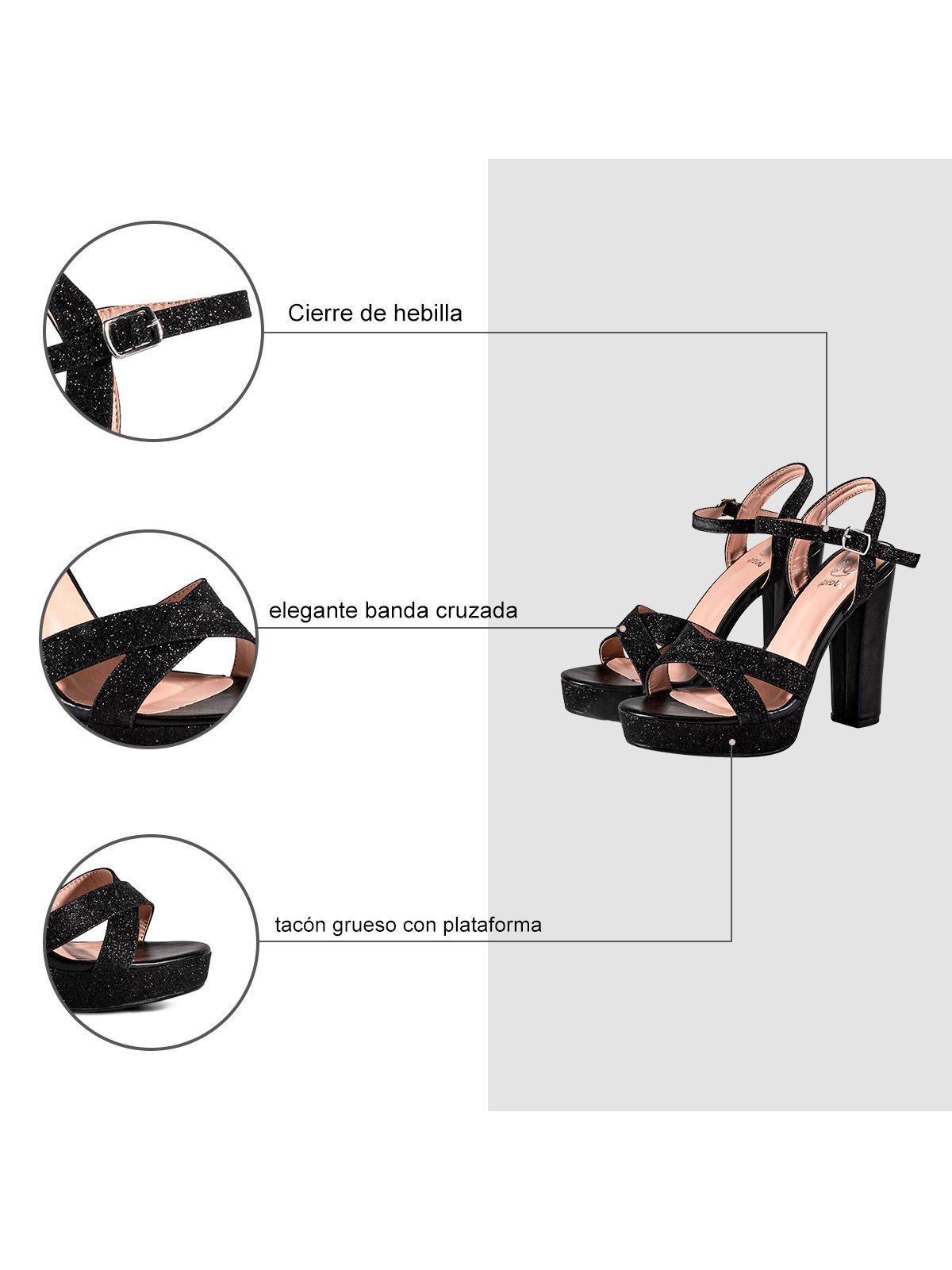 Sandalia Taco Alto Negro Fiesta YOU225 Weide-6