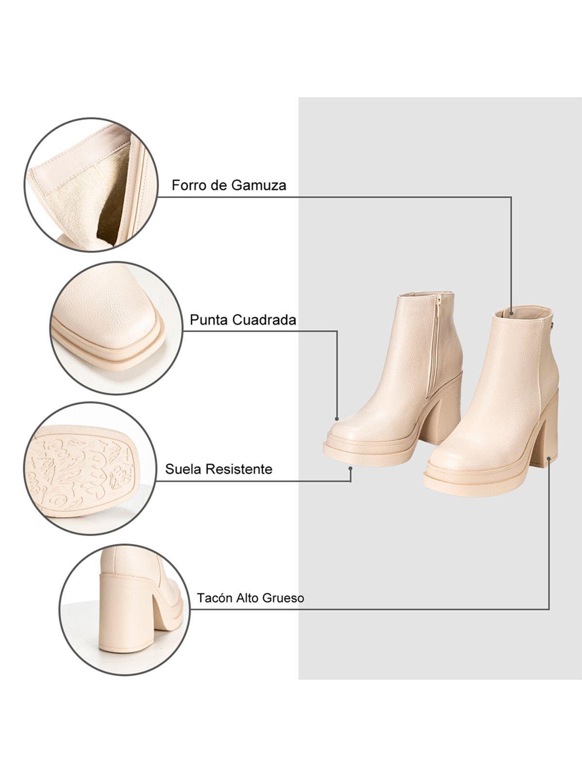 Botin Beige Casual Mujer Weide CZY572-7