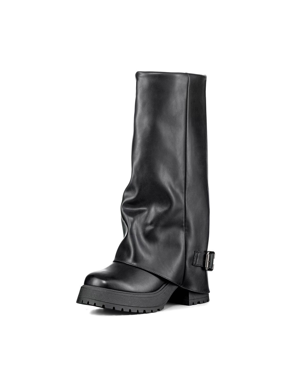 Botas Largas Mujer Negro Eco Cuero De Moda Weide CZY605-0