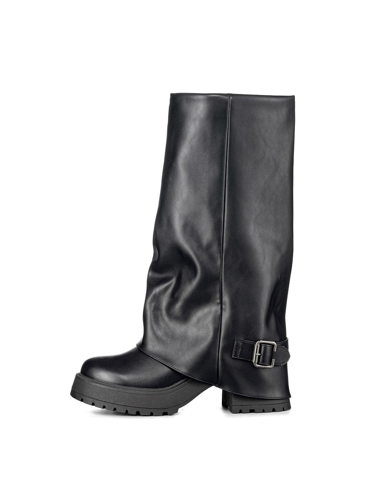 Botas Largas Mujer Negro Eco Cuero De Moda Weide CZY605-4