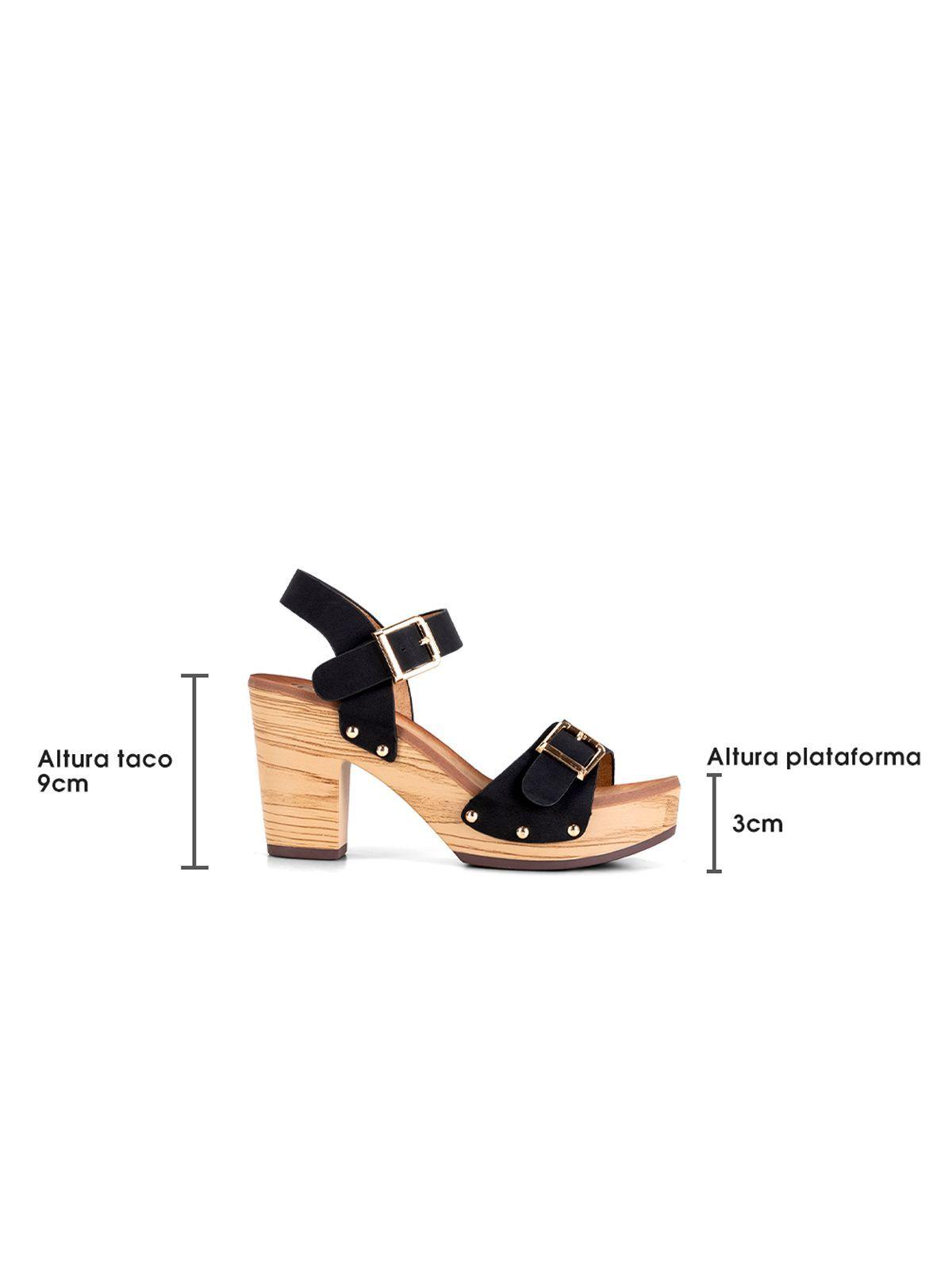 Sandalia Plataforma Negro Casual JS58 Weide-6