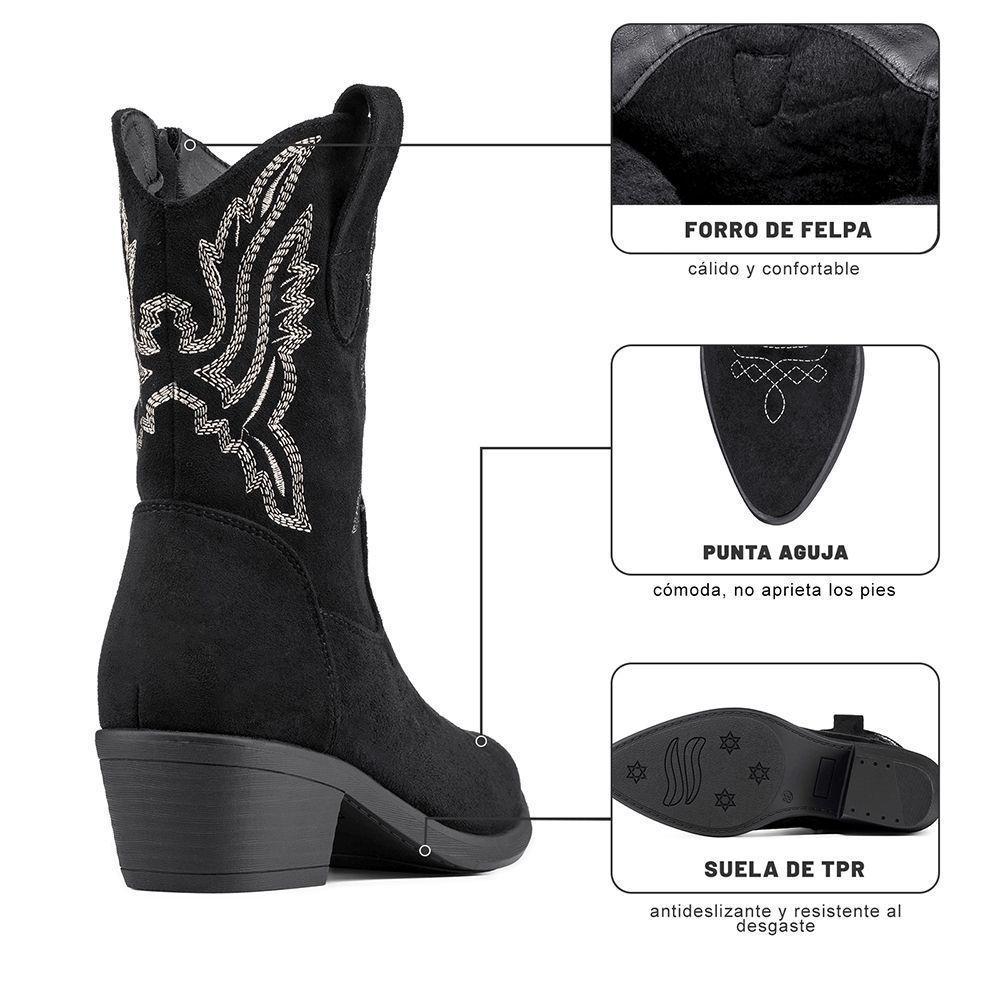 Bota Taco Mujer Estilo Vaquero Weide CZY650-8