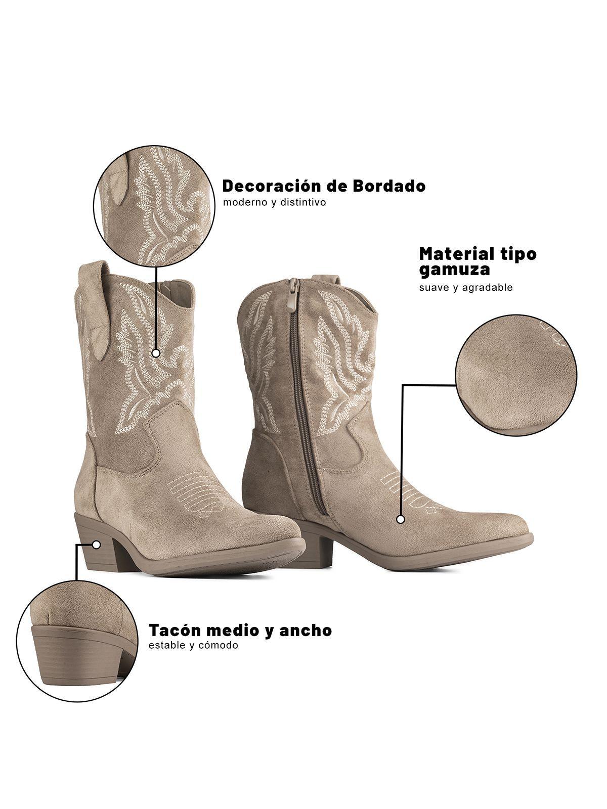 Bota Taco Mujer Estilo Vaquero Weide CZY650-6