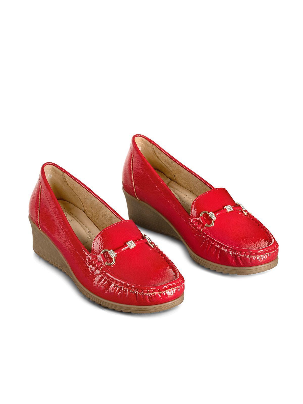 Mocasin Casual Mujer Vintage Cuña Charol Metalica Weide JS73-5