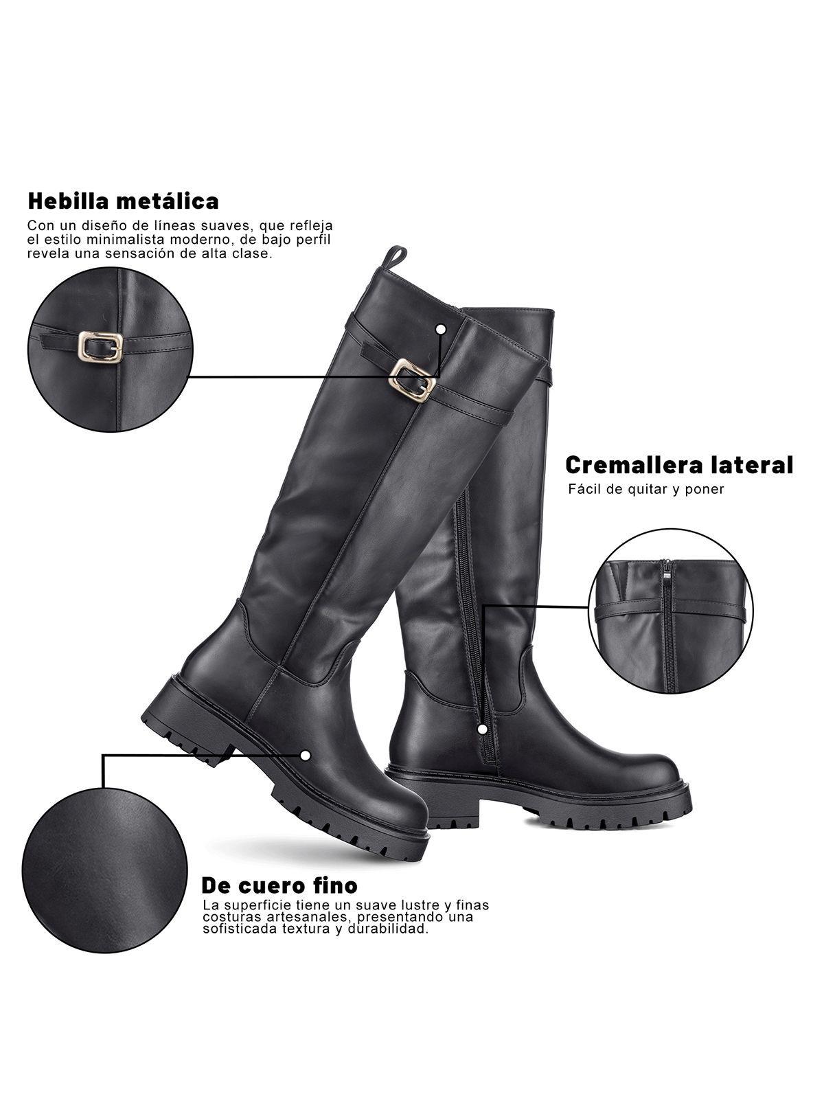 Bota Larga Mujer Eco Cuero Moda Antideslizante Weide CZY617-7