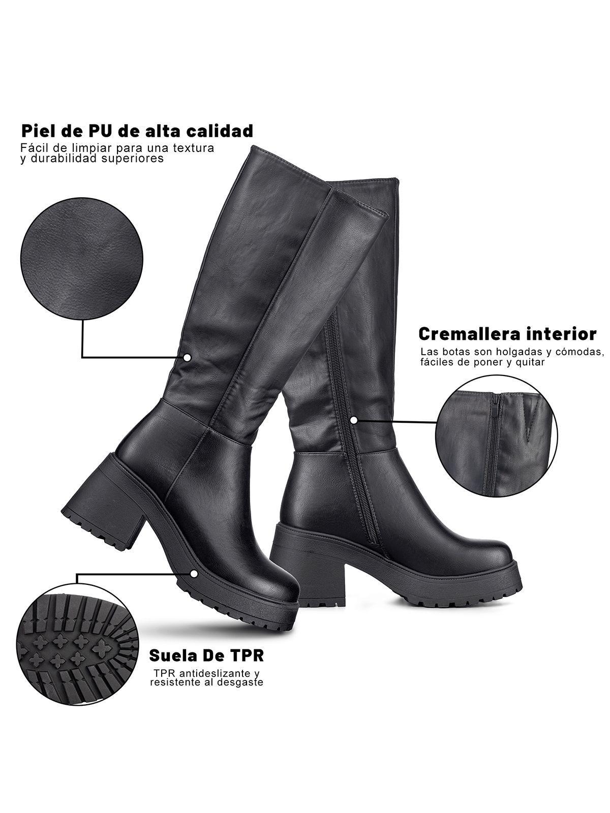 Bota Larga Mujer Tacon Grueso Vintage Elegante Weide CZY602-8