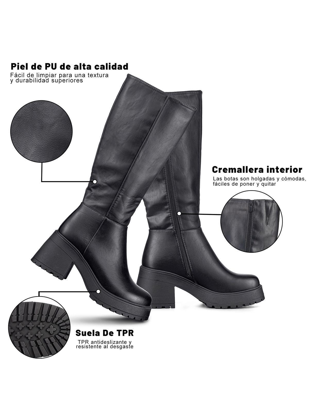 Bota Larga Mujer Tacon Grueso Vintage Elegante Weide CZY602-8