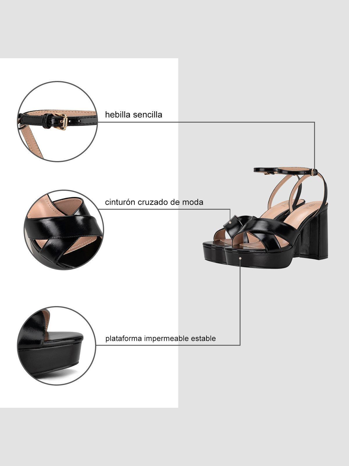 Sandalia Plataforma Negro Fiesta YJ26 Weide-5