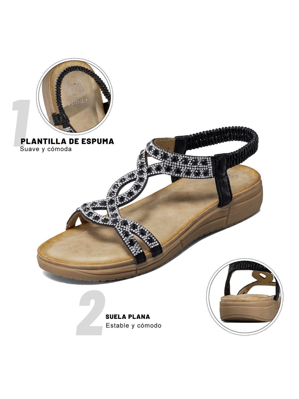 Sandalia Plana casuales Pedrería  Mujer Weide Js76-7