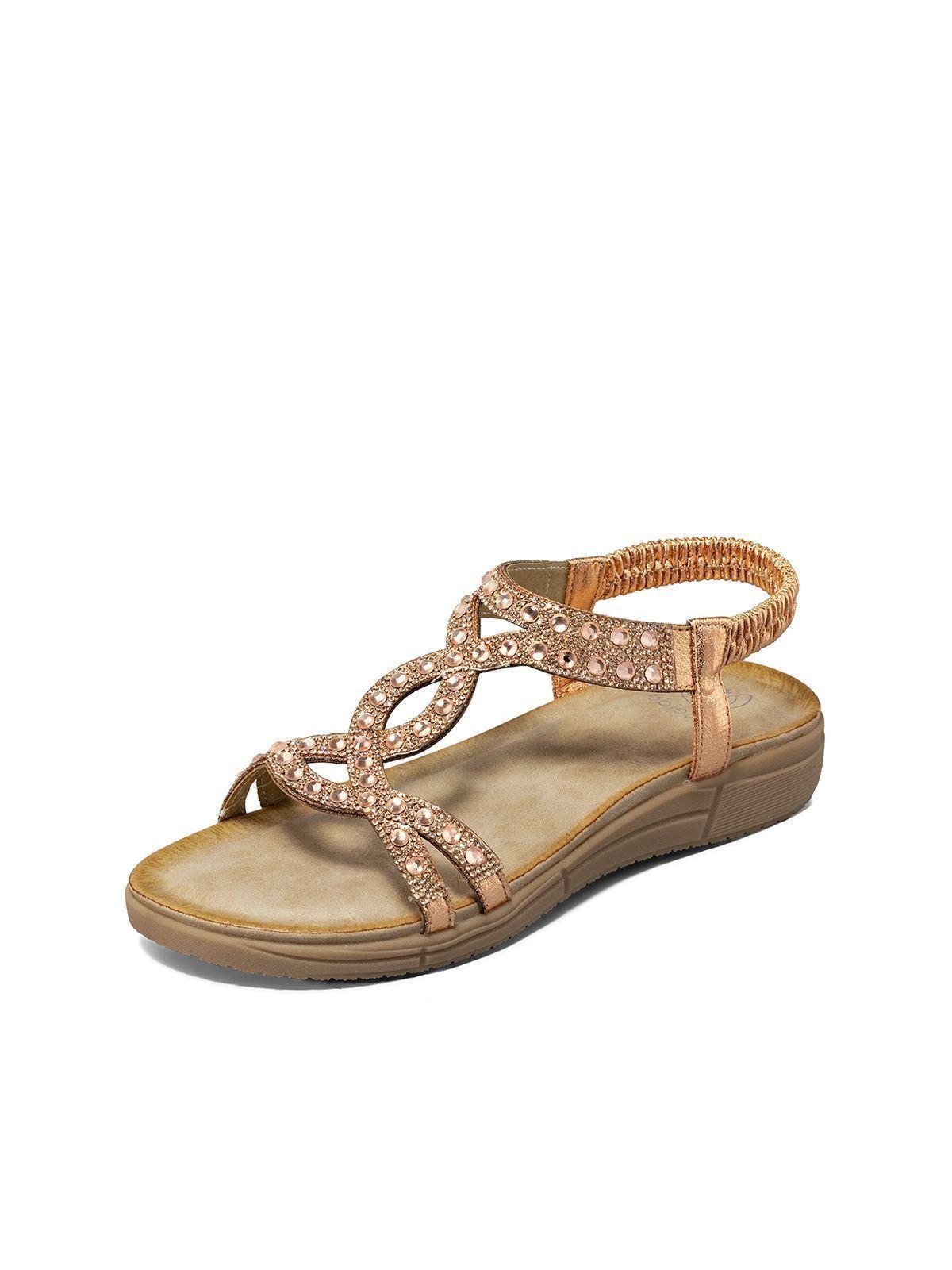 Sandalia Plana casuales Pedrería  Mujer Weide Js76-0