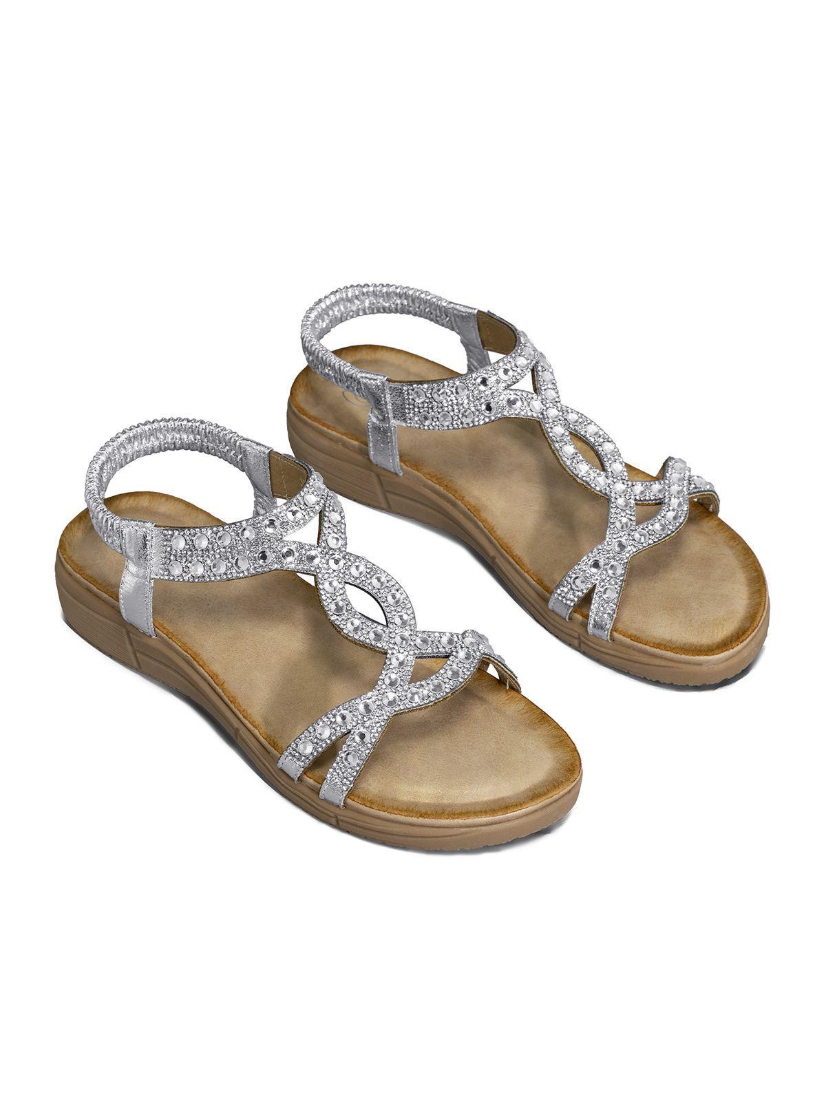 Sandalia Plana casuales Pedrería  Mujer Weide Js76-9