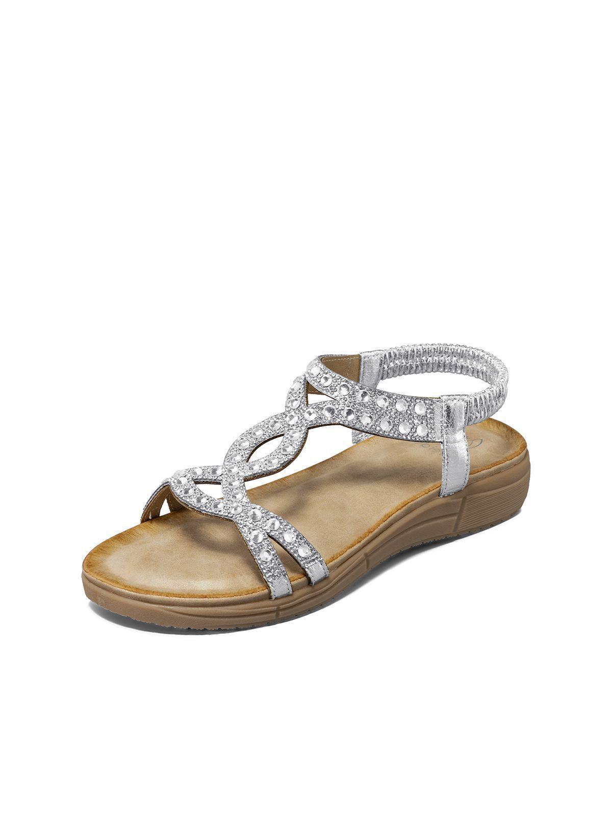 Sandalia Plana casuales Pedrería  Mujer Weide Js76-0