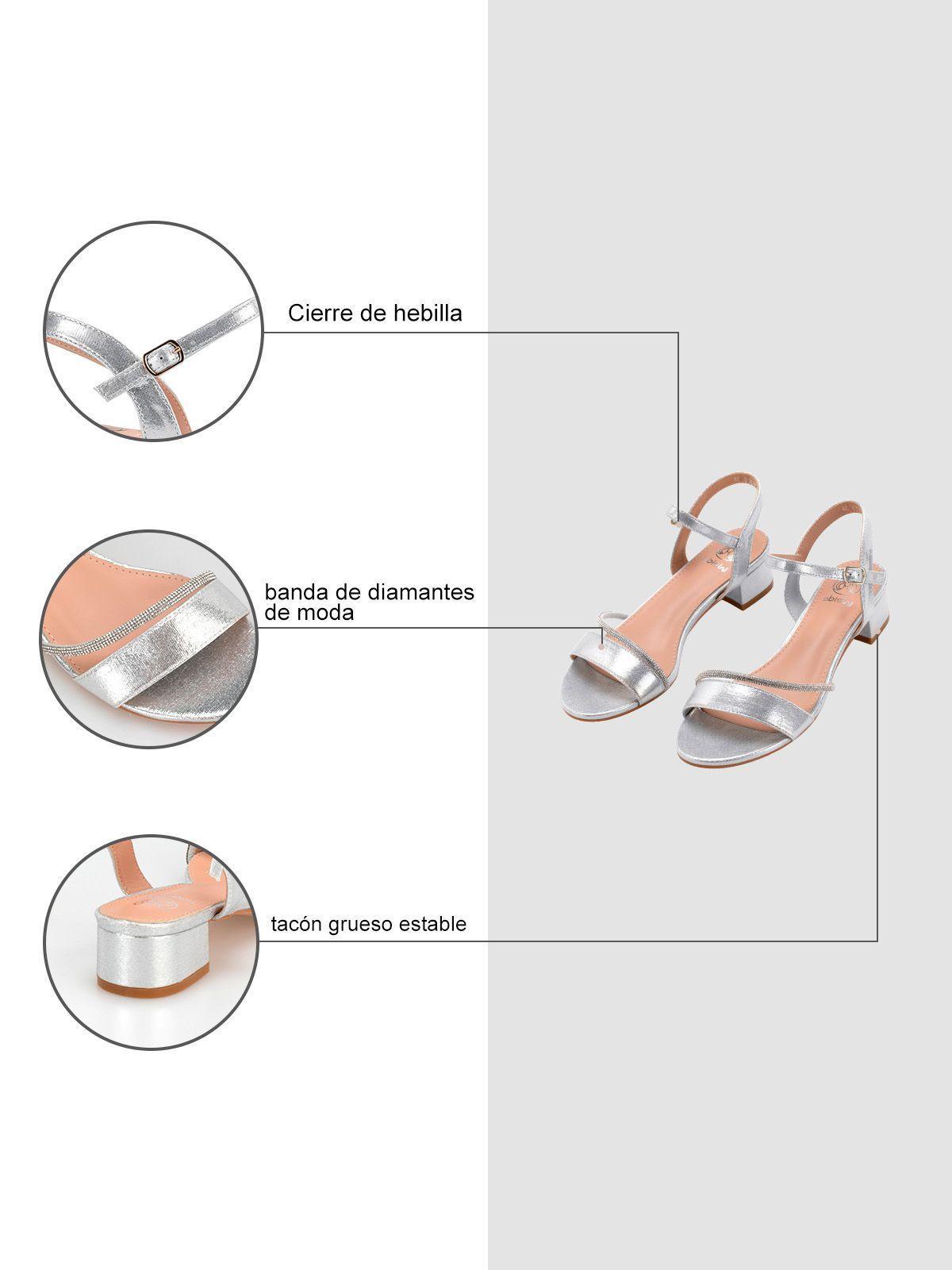Sandalia Taco Plateada Fiesta Mujer Weide YOU220-7