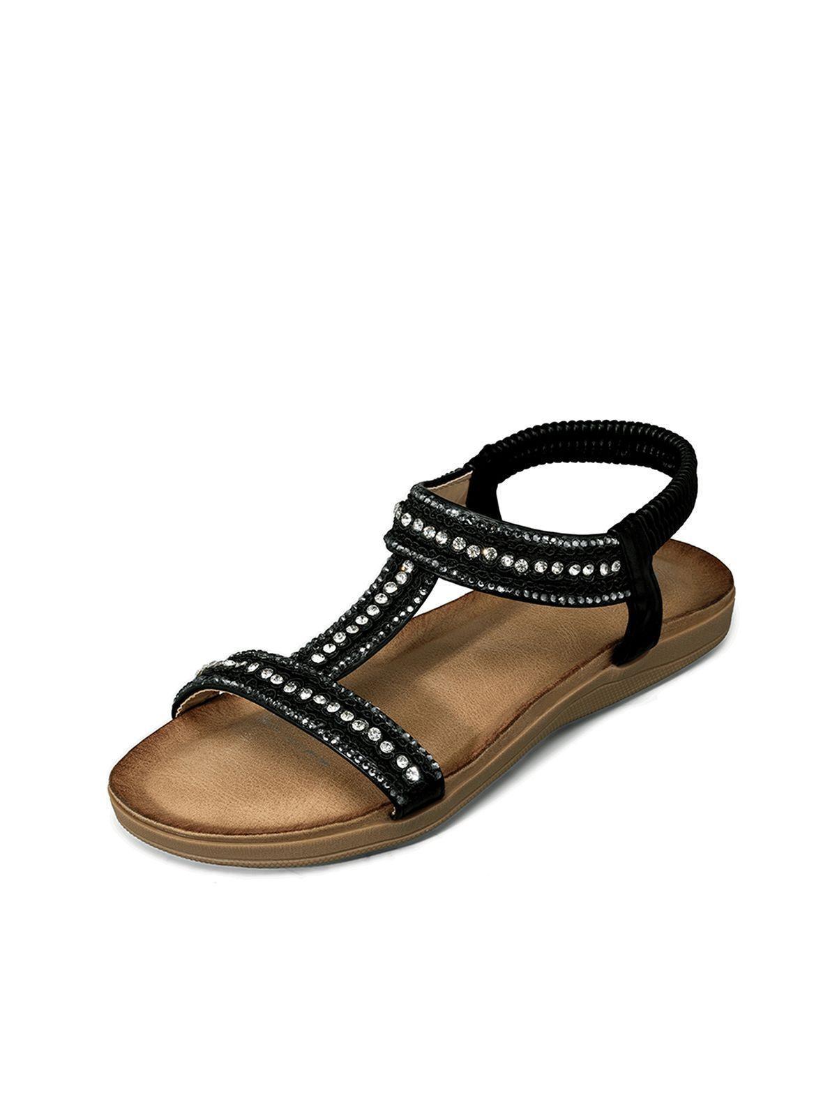 Sandalia Casual Plana Pedrería Mujer Weide Jn721-0