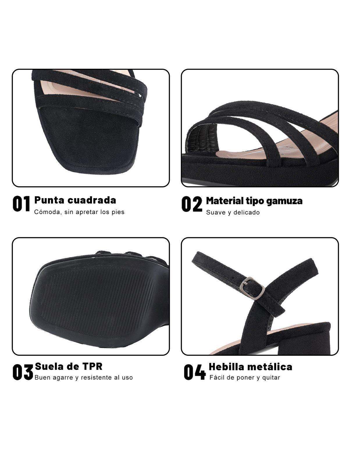 Sandalias Casual PU Textil Mujer Cuadrado Weide YOU531B-4