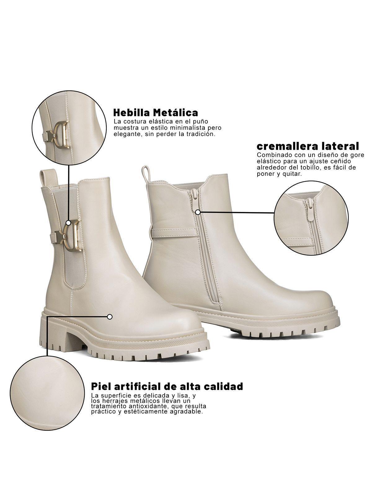 Botin Casual Mujer Eco Cuero Con Felpa Comodo Weide ZS60-7