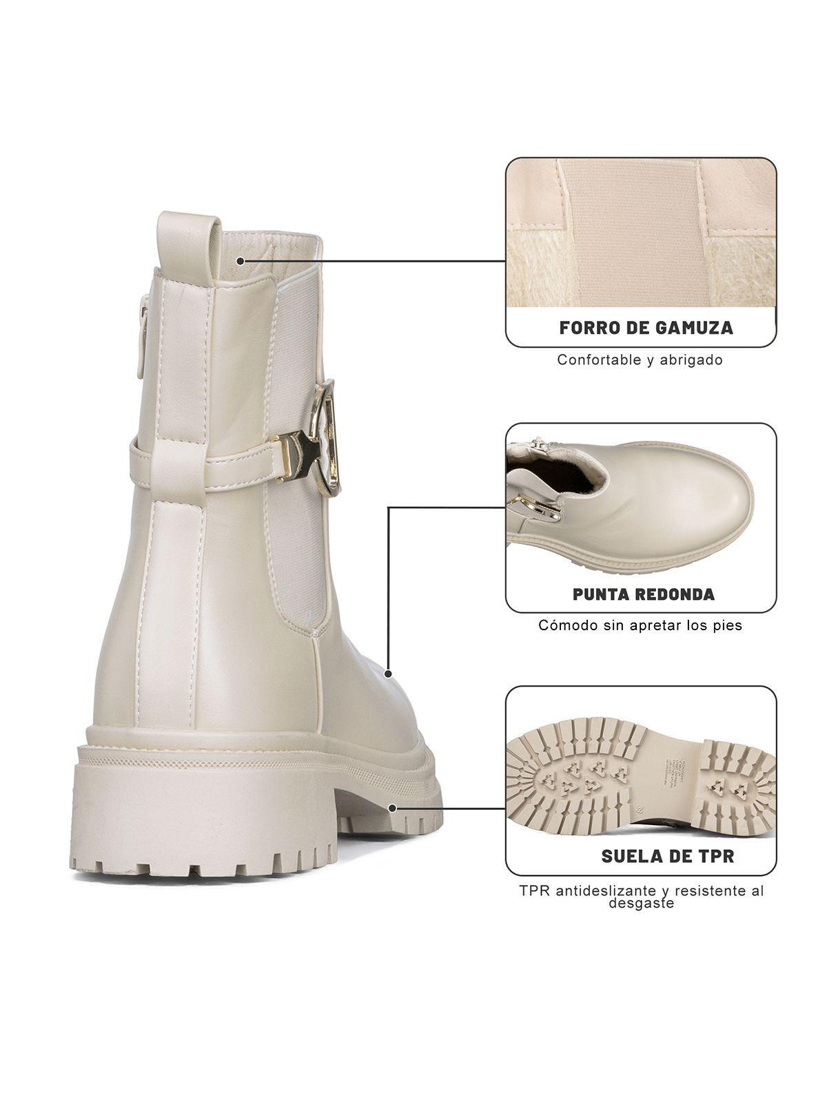 Botin Casual Mujer Eco Cuero Con Felpa Comodo Weide ZS60-8