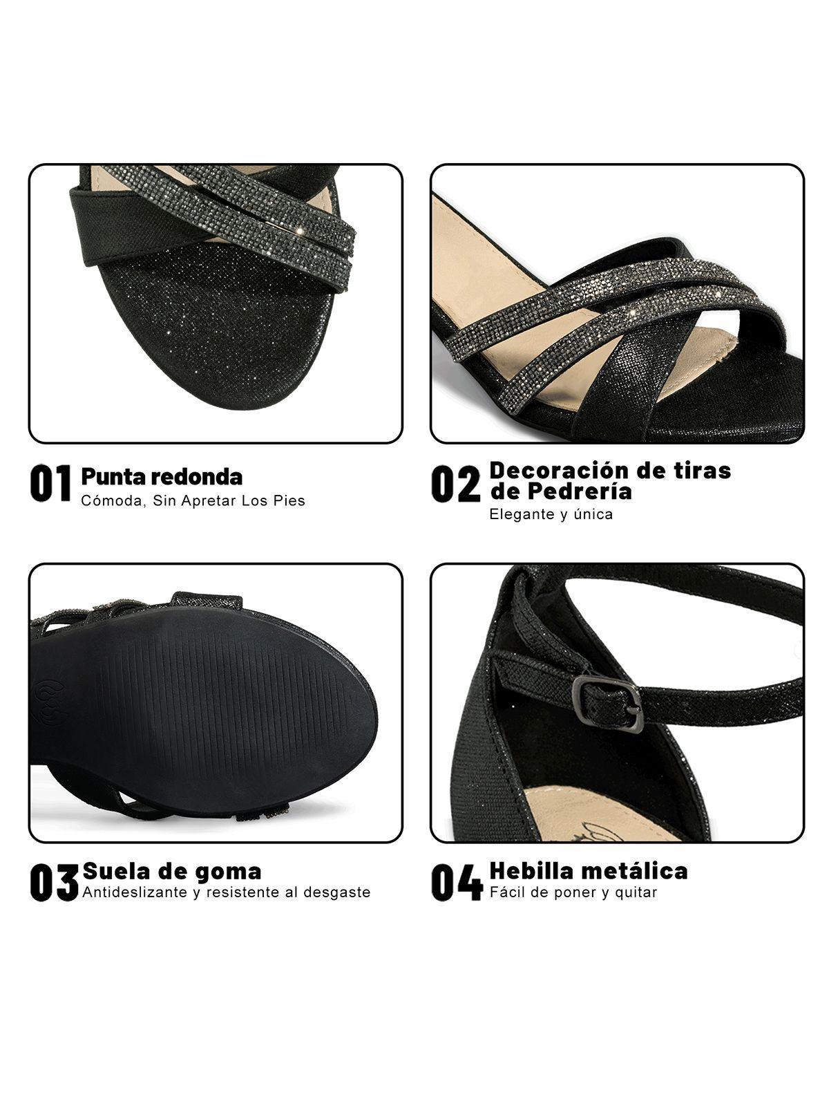 Sandalia Taco Grueso Fiesta Pedrería Mujer Weide YOU525-9