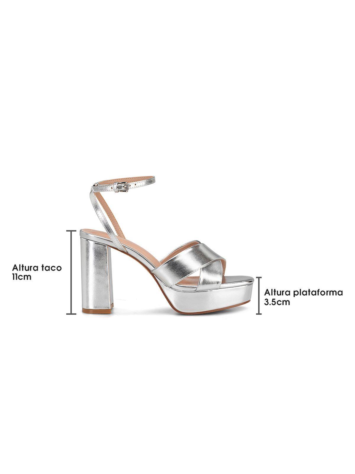 Sandalia Plataforma Plateado Fiesta YJ26 Weide-4