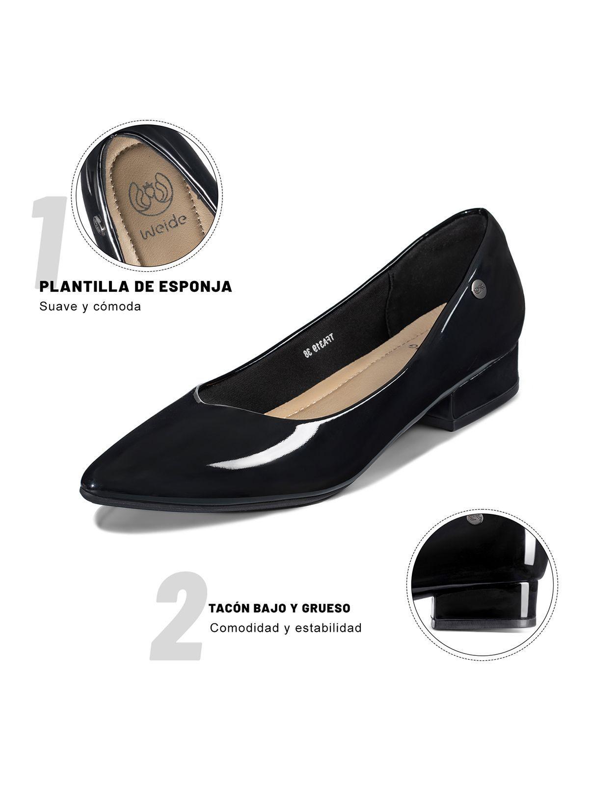 Zapato de Taco Puntiagudo Charol Mujer Weide TFA319-9