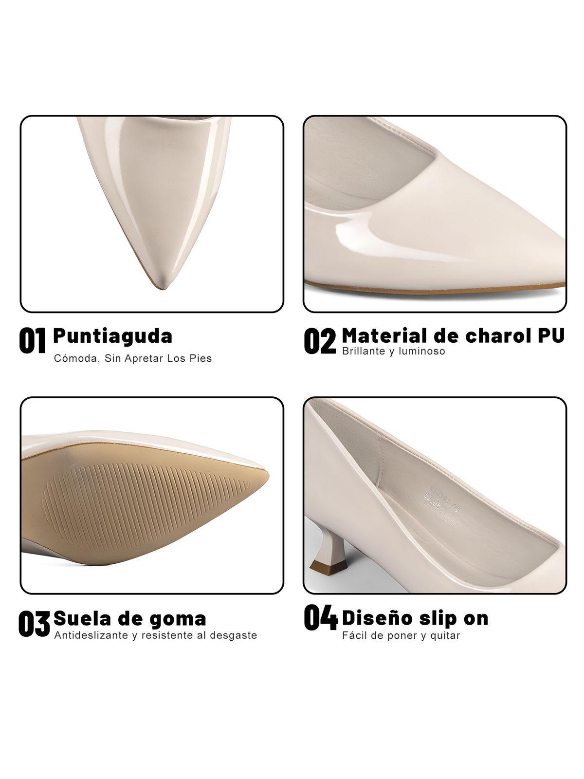 Zapato Taco Mujer Charol Goma Formal Elegante Weide QIU391-7