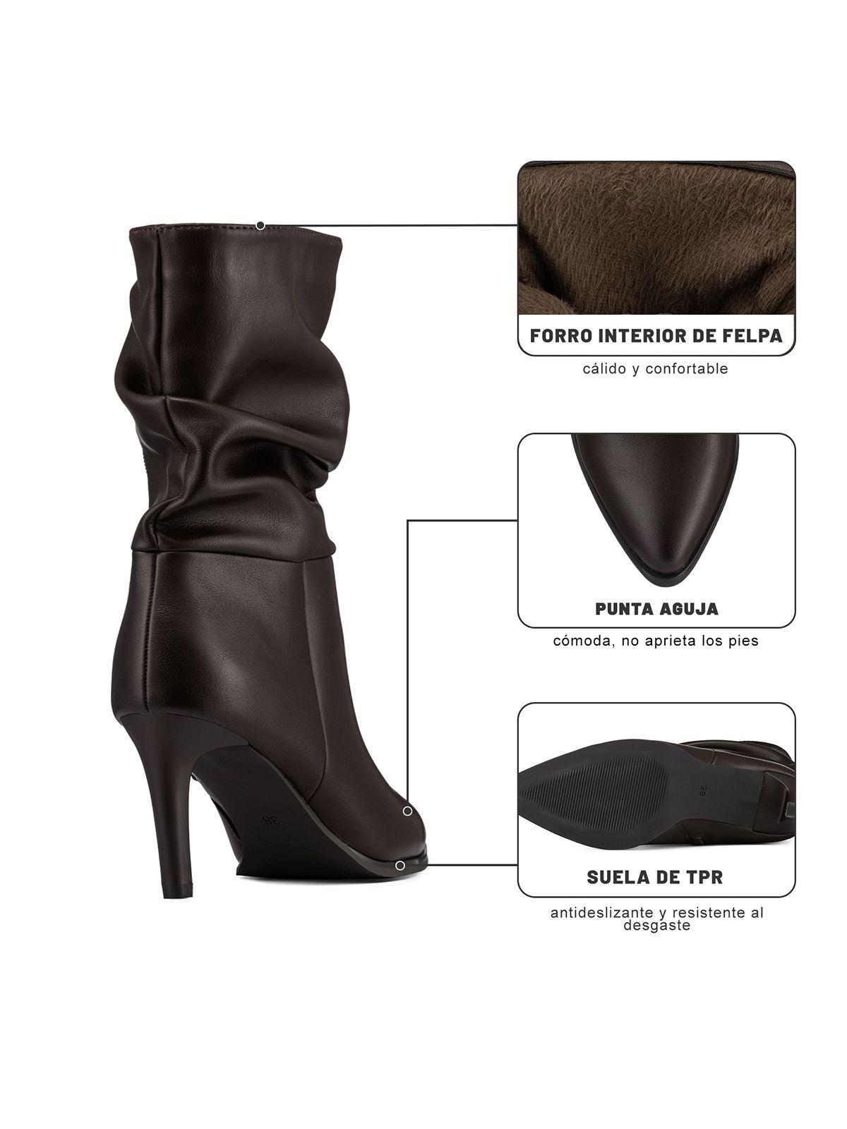 Botín Taco Alto Mujer Urbano PU Weide QBM26-7