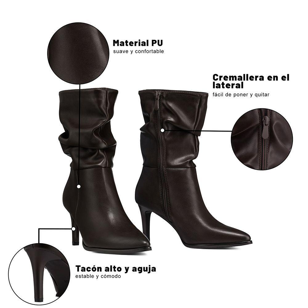 Botín Taco Alto Mujer Urbano PU Weide QBM26-7