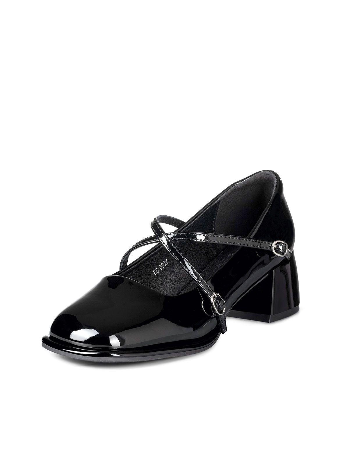 Zapato Mary Jane Negro Charol Elegante Mujer Weide YL65-0