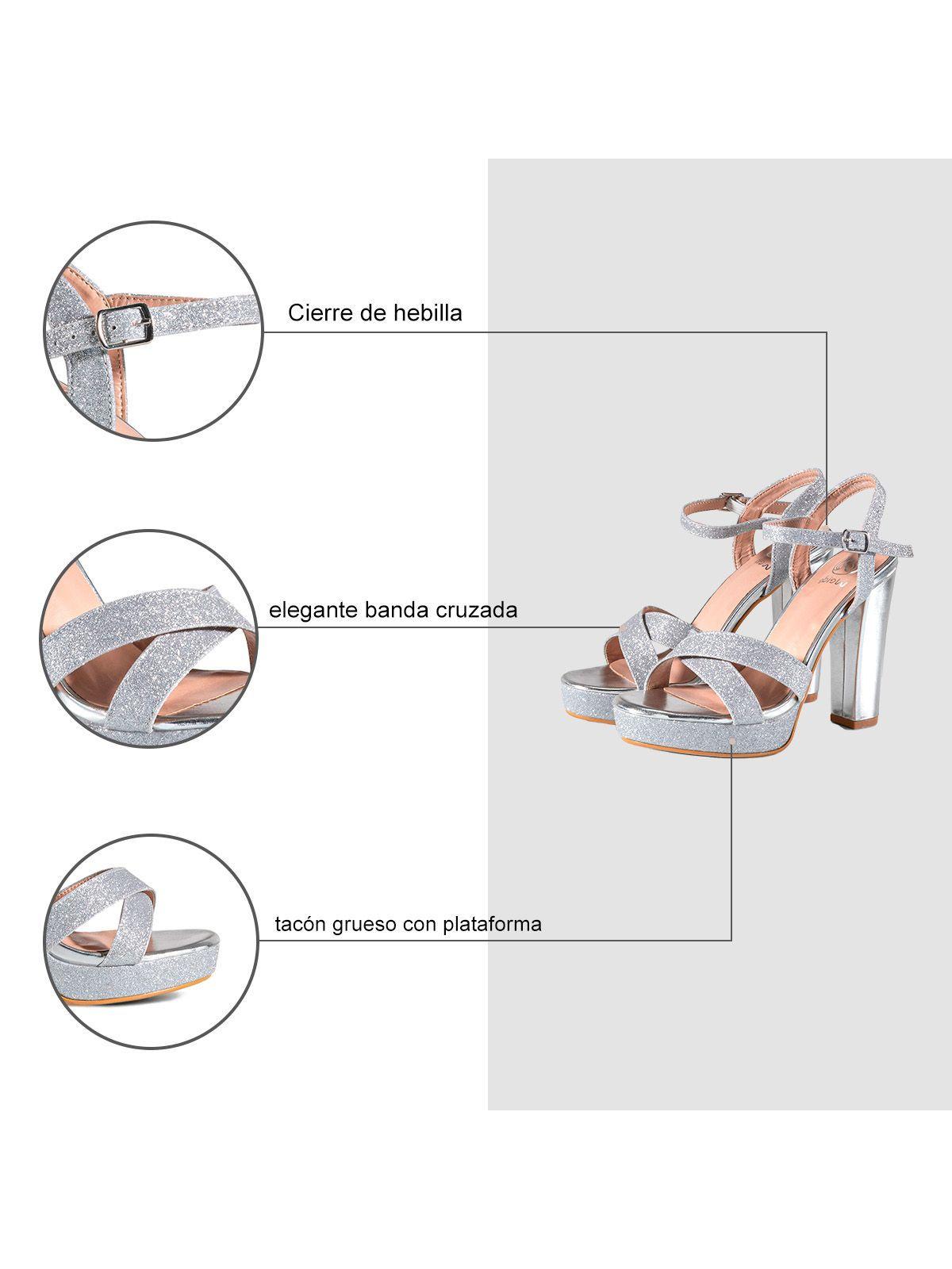 Sandalia Taco Alto Plateado Fiesta YOU225 Weide-6